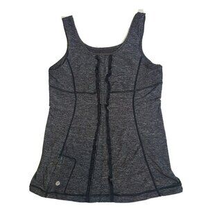 Lululemon Sleeveless Activewear Shirt Gym Tank Top Running Black Gray Size 8